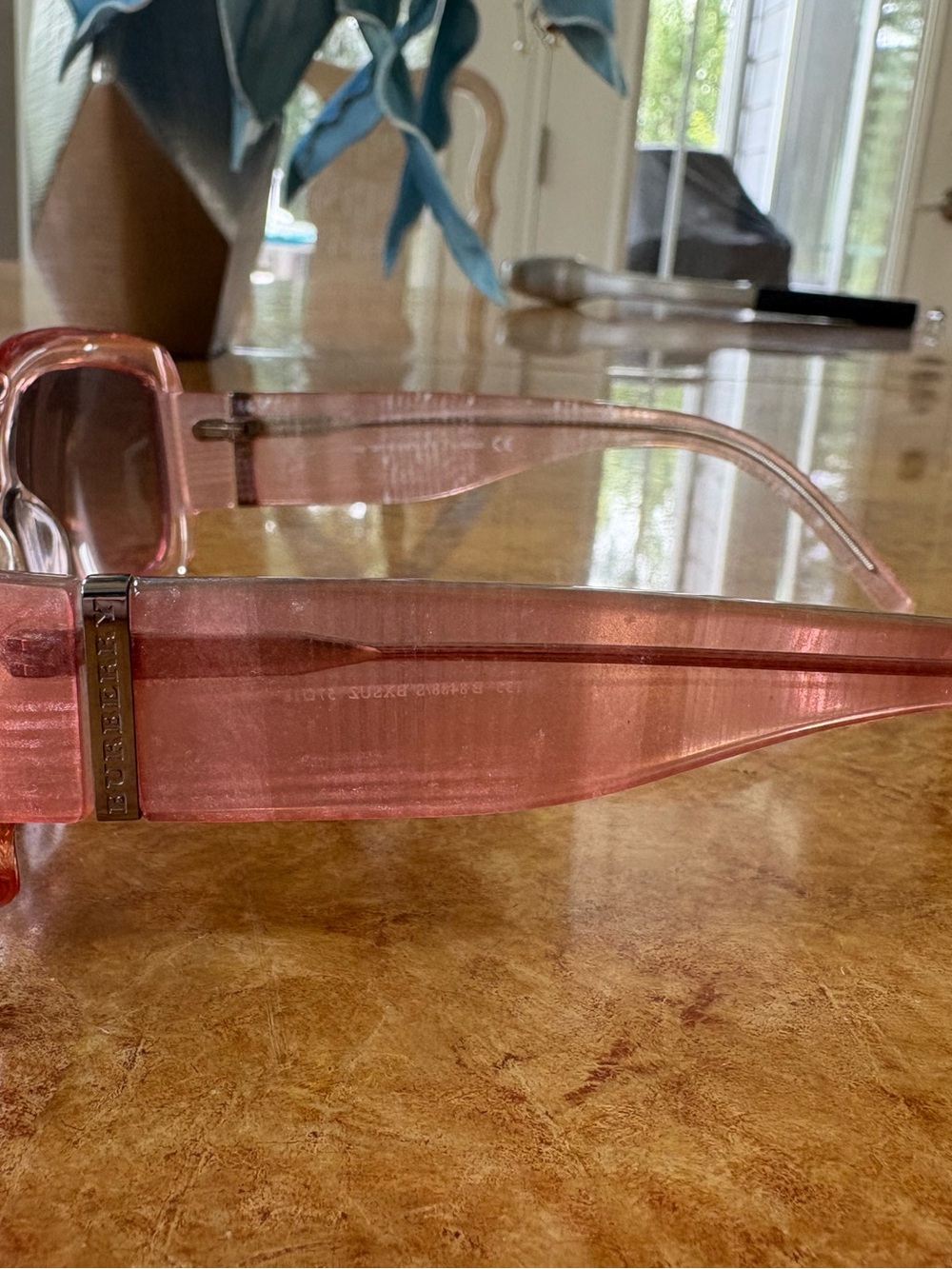Burberry Pink Transparent Square Sunglasses - Picture 4 of 7